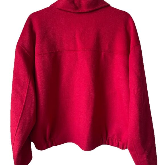 New $198 Madewell Wool Blend Double-Faced Rounded-Sleeve Jacket in Red Large - Picture 8 of 8